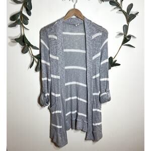 Splendid Gray and White Striped Cardigan LAST CALL